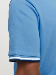 Jack & Jones Poloshirt JJCAMPA POLO SS Hellblau/Blau
