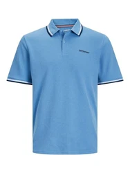 Jack & Jones Poloshirt JJCAMPA POLO SS Hellblau/Blau