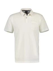 LERROS Poloshirt mit Brusttasche und Stickerei Creme/Weiß/Khaki/Grau