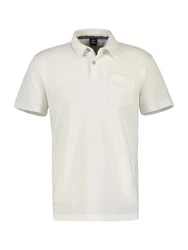 LERROS Poloshirt mit Brusttasche und Stickerei Creme/Weiß/Khaki/Grau
