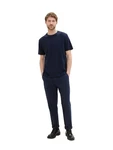 TOM TAILOR T-Shirt mit Pique Struktur Dunkelblau/Schwarz