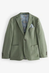 Next Leinensakko Sakko (1-tlg) Dunkelgrün/Grün/Khaki/Hellgrün