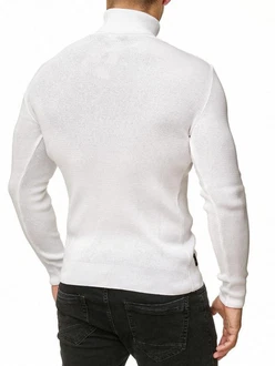 Red Bridge Herren Rollkragen Pullover Sweatshirt Strickpullover Weiß/Creme