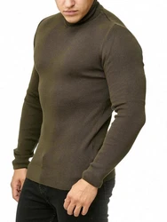 Red Bridge Herren Rollkragen Pullover Sweatshirt Strickpullover Khaki/Dunkelgrün