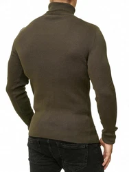 Red Bridge Herren Rollkragen Pullover Sweatshirt Strickpullover Khaki/Dunkelgrün