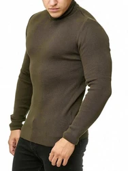 Red Bridge Herren Rollkragen Pullover Sweatshirt Strickpullover Khaki/Dunkelgrün