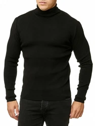 Red Bridge Herren Rollkragen Pullover Sweatshirt Strickpullover Schwarz