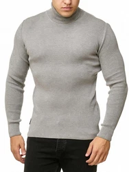 Red Bridge Herren Rollkragen Pullover Sweatshirt Strickpullover Rot