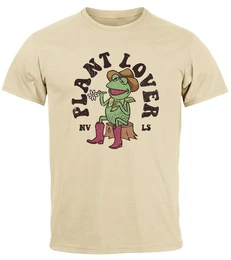 Print-Shirt Herren T-Shirt Frontprint Grafik-Shirt Frosch Plant Lover Printshirt mit Print