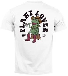 Print-Shirt Backprint T-Shirt Herren Rckendruck und Brustlogo Frosch Plant Lover mit Print