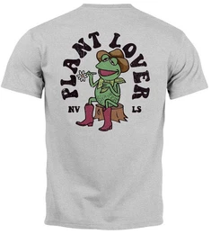Print-Shirt Backprint T-Shirt Herren Rckendruck und Brustlogo Frosch Plant Lover mit Print