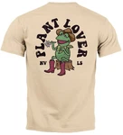 Neverless Print-Shirt Backprint T-Shirt Herren Rücken Druck Brustlogo Plant Lover Khaki