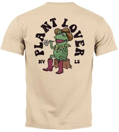 Print-Shirt Backprint T-Shirt Herren Rckendruck und Brustlogo Frosch Plant Lover mit Print