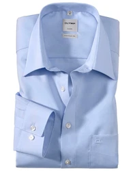 OLYMP Langarmhemd Hellblau/Dunkelblau