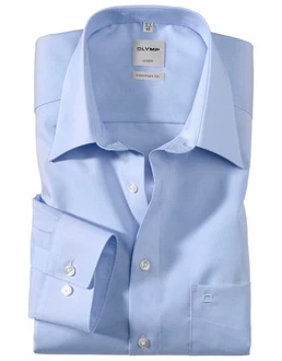 OLYMP Langarmhemd Hellblau/Dunkelblau