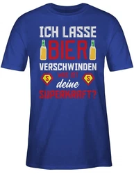 Shirtracer T-Shirt Ich lasse Bier verschwinden was ist deine Superkraft Party & Alkohol Herren Blau/Braun/Hellblau