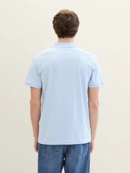 TOM TAILOR Poloshirt mit Logoprint Hellblau/Blau