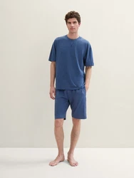 TOM TAILOR Bermudas Loungehose Blau/Dunkelblau