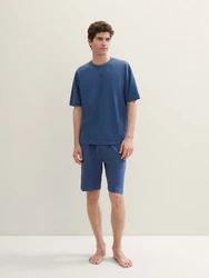 TOM TAILOR Bermudas Loungehose Blau/Dunkelblau