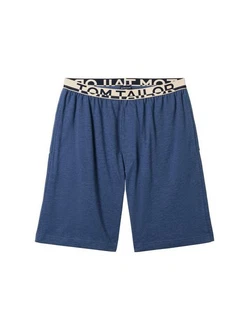 TOM TAILOR Bermudas Loungehose Blau/Dunkelblau