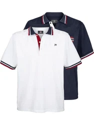 Jan Vanderstorm Poloshirt Doppelpack JOHAN Creme/Dunkelblau/Weiß/Rot