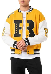 RedBridge Collegejacke Herren Sweatjacke Mustard/Ecru