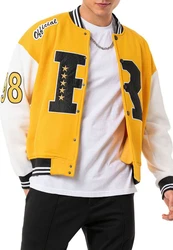 RedBridge Collegejacke Herren Sweatjacke Mustard/Ecru