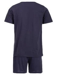 Henry Terre Schlafanzug Pyjama Set Shorty Dunkelblau