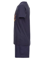 Henry Terre Schlafanzug Pyjama Set Shorty Dunkelblau