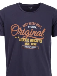 Henry Terre Schlafanzug Pyjama Set Shorty Dunkelblau