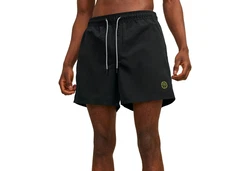 JACK & JONES Badeshorts Fiji Schwarz/Dunkelgrün/Gelb