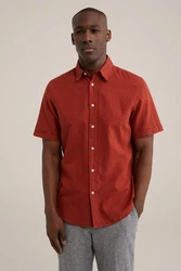 WE Fashion Businesshemd Rot/Dunkelrot/Braun/Orange