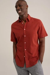 WE Fashion Businesshemd Rot/Dunkelrot/Braun/Orange