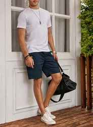JMIERR Shorts Kurze Hosen Herren Chino Dunkelblau