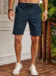 JMIERR Shorts Kurze Hosen Herren Chino Dunkelblau