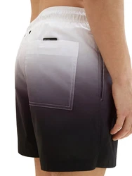 TOM TAILOR Denim Badeshorts mit Eingrifftaschen Schwarz/Lila/Creme/Rosa/Gelb