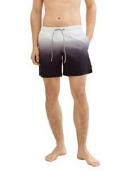 TOM TAILOR Denim Badeshorts mit Eingrifftaschen Schwarz/Lila/Creme/Rosa/Gelb