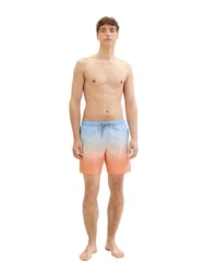 TOM TAILOR Denim Badeshorts mit Eingrifftaschen Orange/Rosa