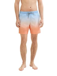 TOM TAILOR Denim Badeshorts mit Eingrifftaschen Orange/Rosa