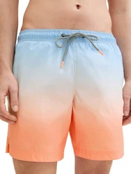 TOM TAILOR Denim Badeshorts mit Eingrifftaschen Orange/Rosa
