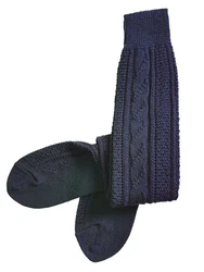 Moschen-Bayern Trachtensocken Trachtenstrumpf Trachtenkniestrumpf Lederhose Dunkelblau/Blau