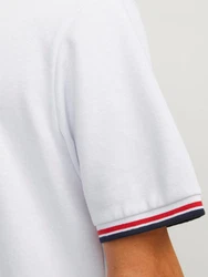 Jack & Jones Poloshirt JJCAMPA POLO SS Weiß/Rot/Creme/Dunkelrot