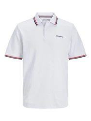 Jack & Jones Poloshirt JJCAMPA POLO SS Weiß/Rot/Creme/Dunkelrot