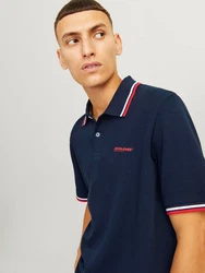 Jack & Jones Poloshirt JJCAMPA POLO SS Dunkelblau