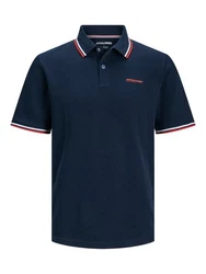 Jack & Jones Poloshirt JJCAMPA POLO SS Dunkelblau