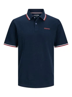 Jack & Jones Poloshirt JJCAMPA POLO SS Dunkelblau