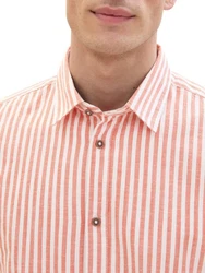 TOM TAILOR Langarmhemd mit Streifen Rosa/Rot/Orange