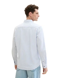 TOM TAILOR Langarmhemd mit Streifen Hellblau/Weiß/Grau/Blau