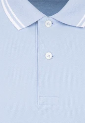 seidensticker T-Shirt Regular Kurzarm Kragen Hellblau/Blau/Grau