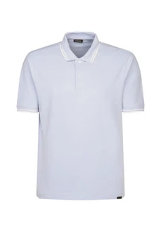 seidensticker T-Shirt Regular Kurzarm Kragen Hellblau/Blau/Grau